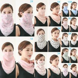 Scarves 1Pc Women Mask Scarf Sun Protection Outdoor Riding Dustproof Cycling Running Ear Hangers Silk Handkerchief