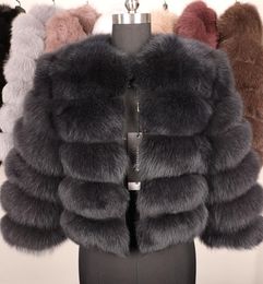 Natural Real Fur Coat Women Winter 50CM natural fur Vest Jacket Fashion Outwear Real Vest Coat4795612