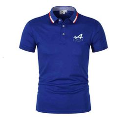 Summer Men039s Polo Shirt Alpine F1 Team Fernando Alonso Print Polo Shirt Casual Short Sleeve Lapel Shirt Motorcycle Top4472009