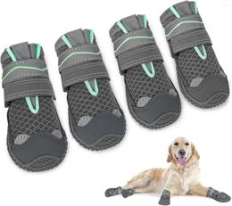 Dog Apparel Waterproof Breathable Pet Shoes Outdoor Walking Net Soft Summer Night Safe Reflective Boots For Small Medium Dogs