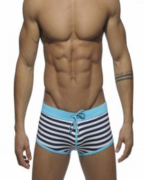 Whole Newest Men039s Swim Trunks sexy men stripes swimwear male low rise swim Shorts gay bikini swimsuit bathing trunk for2087585