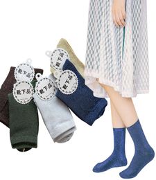 5pair Glitter Women Socks Fashion Silk Female Short Sock Shiny Harajuku Soft Ladies Lovly Funny Cute Socks Transparent Elastic Hos2045796