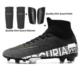 ZHENZU Size 35-45 Men Boys Soccer Shoes Football Boots High Ankle Kids Cleats Training Sport Sneakers Football Shoes 240507