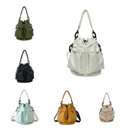 2024 top luxury Designer Single Shoulder Crossbody Fashion Casual Bucket Bags Large Capacity black green Nylon Handheld Drawstring Bag