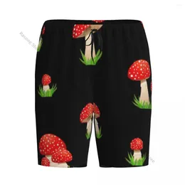 Men's Sleepwear Short Sleep Pants Cute Cartoon Forest Mushrooms Mens Pyjamas