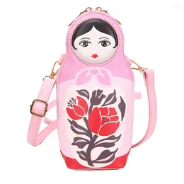 Bag Cute Doll Shaped Shoulder Pink Small Crossbody For Women Novel Purses And Handbags Girls Clutch Pu Leather Fashion