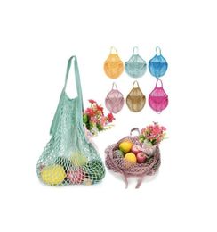 Reusable Shopping Grocery Bag 14 Colour Large Size Shopper Tote Mesh Net Woven Cotton Bags Portable Shopping Bags Home Storage Bag3101837