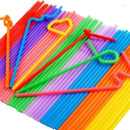 Disposable Cups Straws 100pcs Colorful & Black Drinking Kunststof Bar Party Wedding Kitchen Pajitas Plastique Beverage Straw Wholesale