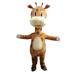 Performance Giraffe Mascot Costume Halloween Fancy Party Dress Cartoon Character Outfit Suit Carnival Adults Size Birthday Outdoor Outfit