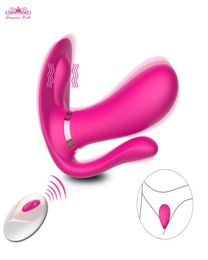 Vibrating Panties Sex Toys for Woman Wearable Butterfly Dildo Vibrator Wireless Remote Control Vibrator Anal Sex Toys for Couple Y4053418