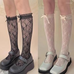 Women Socks Lolita French Ballet Style Fishnet Butterfly Fibre Transparent Stretch Elasticity Ankle Net Yarn Thin Bow Sock