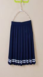 Korean School Uniform For Girls Pleated Skirt Cosplay Cute Japanese High School Student Skirt High Waist 4XL Navy Mini skirt9728220