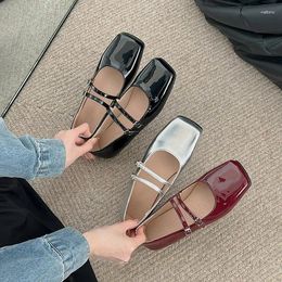 Dress Shoes French Single Shoe Women 2024 Spring Chunky Heels With Skirt Temperament Mary Jane Women's