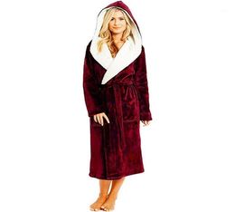 Women039s Sleepwear 2021 Women Winter Solid Colour Lady Plush Lengthened Shawl Bathrobe Home Clothes Long Sleeved Robe Homewear7049258