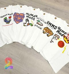 T Shirt Love Cartoon Flying Duck Dog Pig Slub Cotton Short Sleeved Tshirts for Men Women5726673