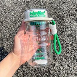 Water Bottles Plastic 20.96oz Simple Drinking Cup Bottle With Rope Portable