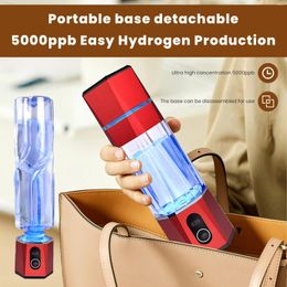 Water Bottles Hydrogen Bottle Generator Portable Rechargeable Ionizer For Home Travel Office W/Hydrogen Suction Tube