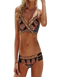 2018 Sexy Bandage Aztec Biquini String Strappy Swim Wear Bathing Suit Swimsuit Beachwear Swimwear Women Brazilian Bikini7334238