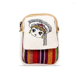 Bag Women Shoulder Chinese National Style Hand Embroidery Handbag Mobile Phone Coin Purse Mini Messenger For Teenager Girls