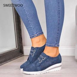 Casual Shoes 2024 High Heel Lady Women Sneakers Leisure Platform Breathable Height Increasing Flats