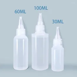 Storage Bottles 10Pcs/lot 30/60/100ml Empty PE Plastic Glue With Screw-On Lids Squeeze Liquid Ink Oil Dropper Pigment Container