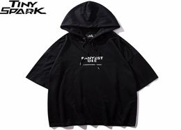 Mens Hooded T Shirt Hip Hop Japanese Style 2019 Summer TShirt Streetwear Harajuku Tshirt Hoodie Short Sleeve Tops Tees Cotton MX27843244