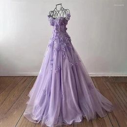 Party Dresses 3D Flowers Long Prom For Women 2024 Sweetheart Floor-Length A-Line Special Events Wedding Dance Evening Gala