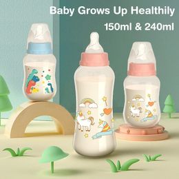 150240ML Baby PP Bottle with Gravity Ball born Handle Milk Bottles Feeding Supplies 240513