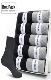 10 Pairs Box Pack Business Men Bamboo Socks High Quality New Classic Long Socks For Summer Winter Mens Dress Sock Size US 6128372309