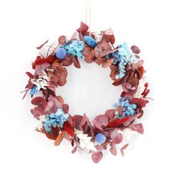 Decorative Flowers Dried Wreaths For Home Decor 10.62inch Round Handmade Wall Hanging Window Party Indoor Outdoor Decoration