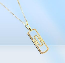 Europe America Fashion Style Lady 316L Titanium steel B Letter 18K Plated Gold Long Necklaces With Hollow Out Full Diamond Pendant3904939