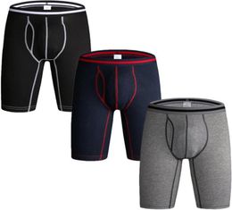 Underpants 3 Pack Men039s Long Leg Boxer Shorts Briefs Cotton Multipack Open Pouch Sports Underwear Panties For Men7156598