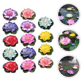 Decorative Flowers Lotus Floating Lily Artificial Water Pads Pond Flower Simulation Decoration Fake Ponds Pool Decor Pad Leaves Lilies