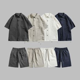 designer mens shorts and shirt set Summer Day suit men's bubble light breathable outdoor men's and women's Instagram short-sleeved shirt set