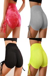 Women Yoga Shorts Jacquard Bubble Sweatpants Fitness Breathable Hip Lift Sexy Mid Pants With Pocket LGB7775778