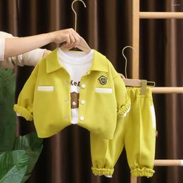 Clothing Sets Valentines Outfit 2024 Korean Baby Spring Girls And Boys Fashion Cardigan Coats T-shirts Pants Luxury Designer Clothes