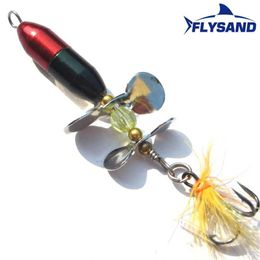 Baits Lures Flysand rotating sequin fishing bait 10g/7cm with feathers suitable for bass trout and bass pikeQ240517