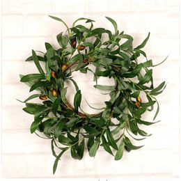 Decorative Flowers Artificial Olive Leaf Wreath Replacement Thanksgiving Garland