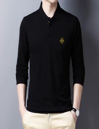 Ymwmhu New Fashion Men Polo Shirt Long Sleeve Korean Fashion Clothing Casual Solid Graphic Printed Male Polo Shirt Slim Fit Tops2277737
