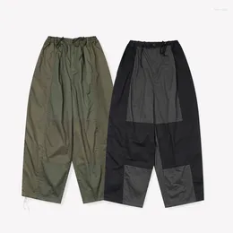 Men's Pants Japan Korean Streetwear Splice Vintage Loose Casual Wide Leg Cargo Women Harem Trousers Cityboy Girls Pant For Men