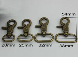 20253238mm Bronze Metal Buckles For Bag Handbag Strap Clasps Lobster Purse Adjusted Swivel Trigger Snap Hooks DIY Accessories5878724