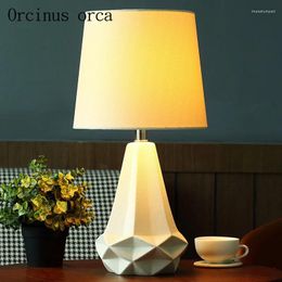 Table Lamps Nordic Modern Simple Ceramic Lamp Living Room American Creative White Diamond