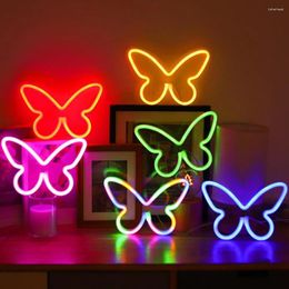 Table Lamps 3D Butterfly Neon Sign LED Lamp USB/Battery Operated Flicker Free Party Decoration