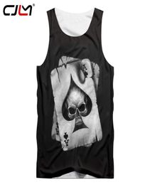 CJLM Men Tank Tops Black Cool Print Skull Poker 3D Vest Hombre Hip Hop Punk Style Crewneck Sleeveless Shirts Undershirts 5XL5579345