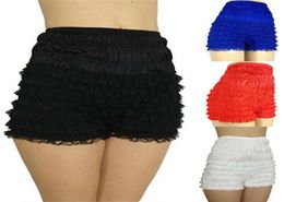 New Women Ladies Lace Frilly Ruffle Knicker Underwear Short Pants Safety Shorts Black Blue Red White6519378