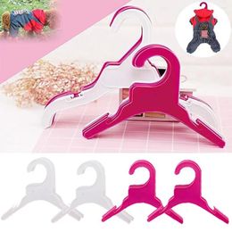 Dog Apparel 5pcs/lot Pet Clothes Plastic Hanger Solid Non-slip Puppy And Cat Coat Save-space Wordrobe Storage Rack