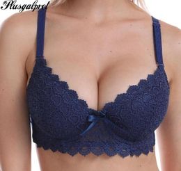 Push Up Padded Bras for Women Lace Emboridery Plus Size Bra Add Two Cup Underwire Brassiere 44B 44C 46B 46C 48B 48C61477278028304