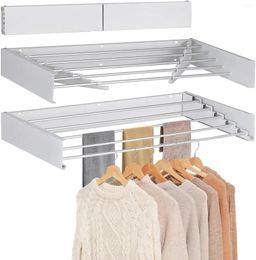 Hangers Wall Mounted Clothes Drying Rack Foldable Laundry Collapsible Towel