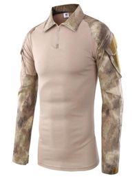 Tactical Combat Shirt Men Cotton Uniform Camouflage T Shirt Multicam US Army Clothes Camo Combat Long Sleeve5284719