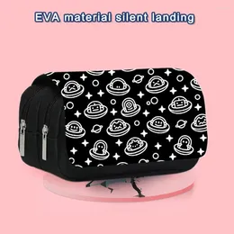 Large Capacity School Pencil Cases Kawaii Double-layer Schoolbag Shape Storage Box Case Organiser Pouch